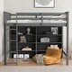 preview thumbnail 1 of 22, Twin Size Loft Kids Bed with 8-Open Storage Shelves and Built-in Ladder, Space-Saving Design for Bedroom, Easy to Assemble, Grey Grey