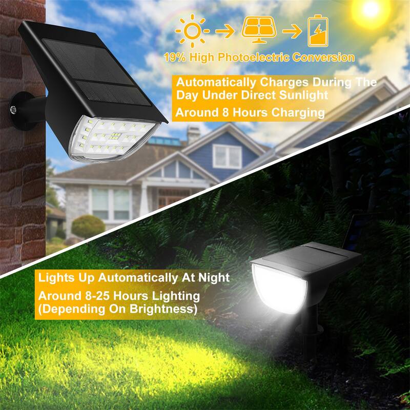 32 LEDs Solar Landscape Spotlights Auto On/Off Security Wall Lights