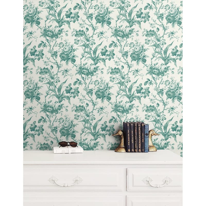Seabrook Designs En Rose Nonwoven Unpasted Wallpaper
