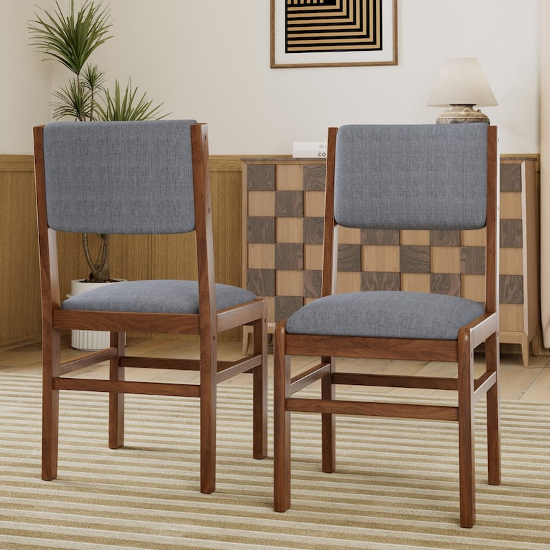 Mid-Century Modern Dining Chairs Fabric Upholstered Kitchen Side Chairs with Ergonomic Design, for Dining Rooms, Set of 4