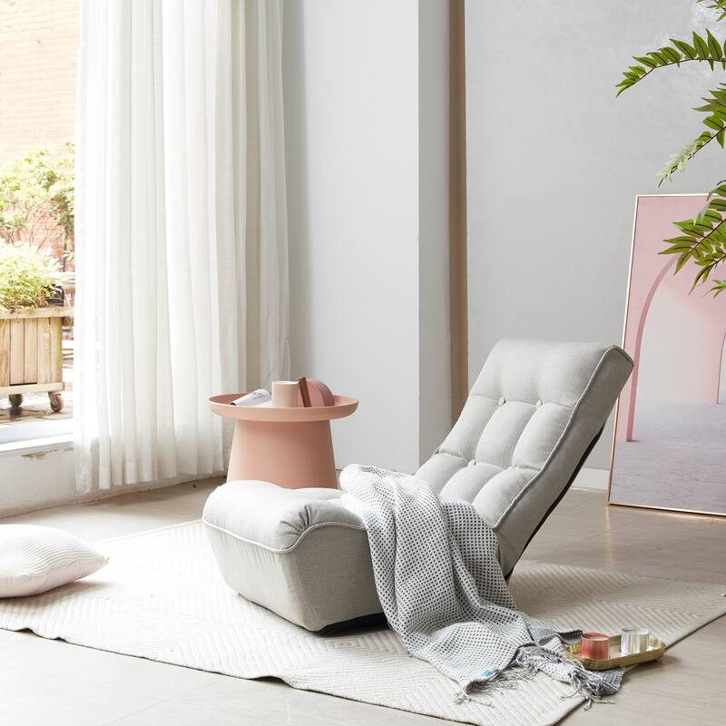 Gray 23.6" High Back Foldable Recliner Chair