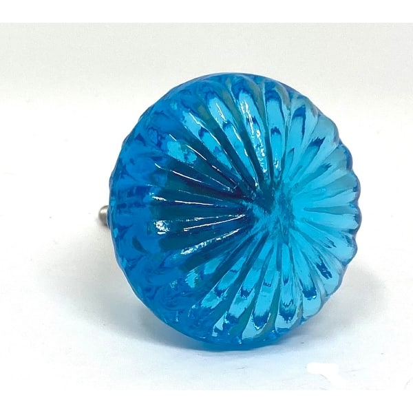 Blue Glass Round Cabinet, Drawer Knobs - Set of 6 - Bed Bath & Beyond - 35300233 Blue Glass Round Cabinet, Drawer Knobs - Set of 6 - Bed Bath & Beyond - 35300233