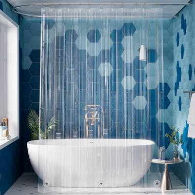 Extra Long Shower Curtain 72x96 Inches Clear Plastic Shower Liner