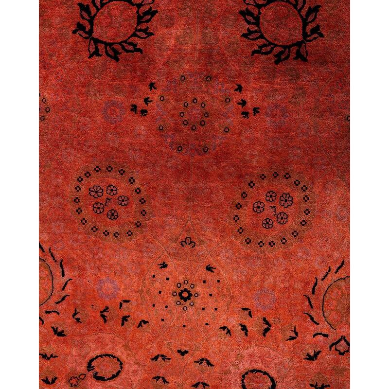Contemporary Overdyed Wool Hand Knotted Area Rug - 6' 1" x 9' 4"