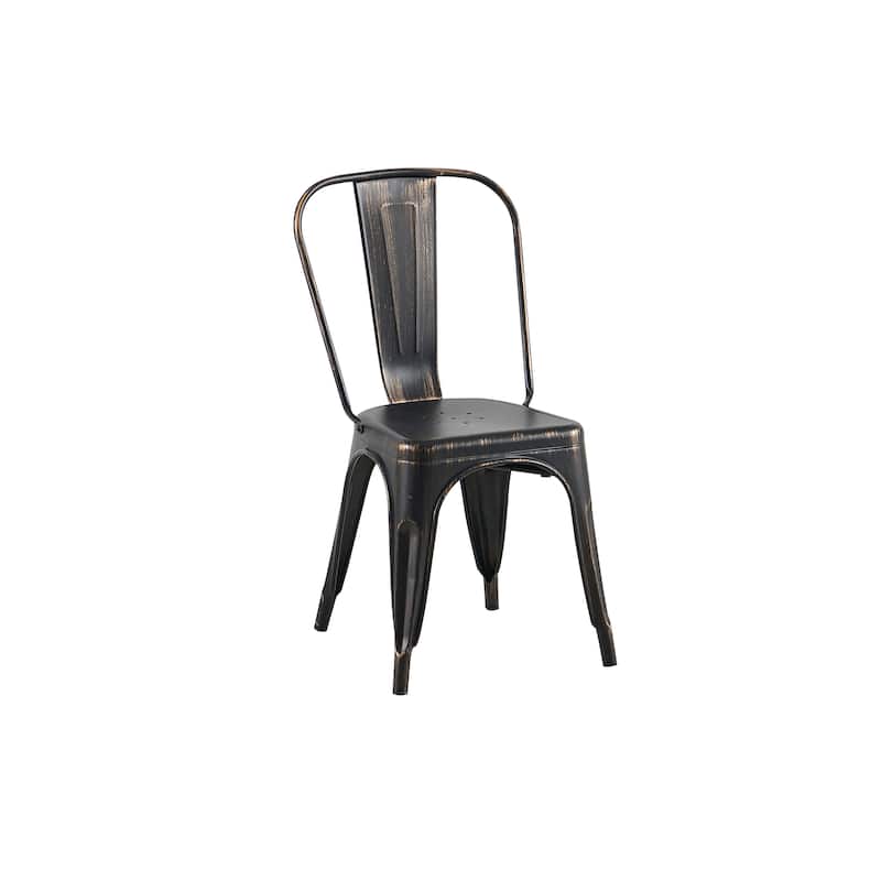 Industrial Metal 18 Inch Stackable Dining Chair Set