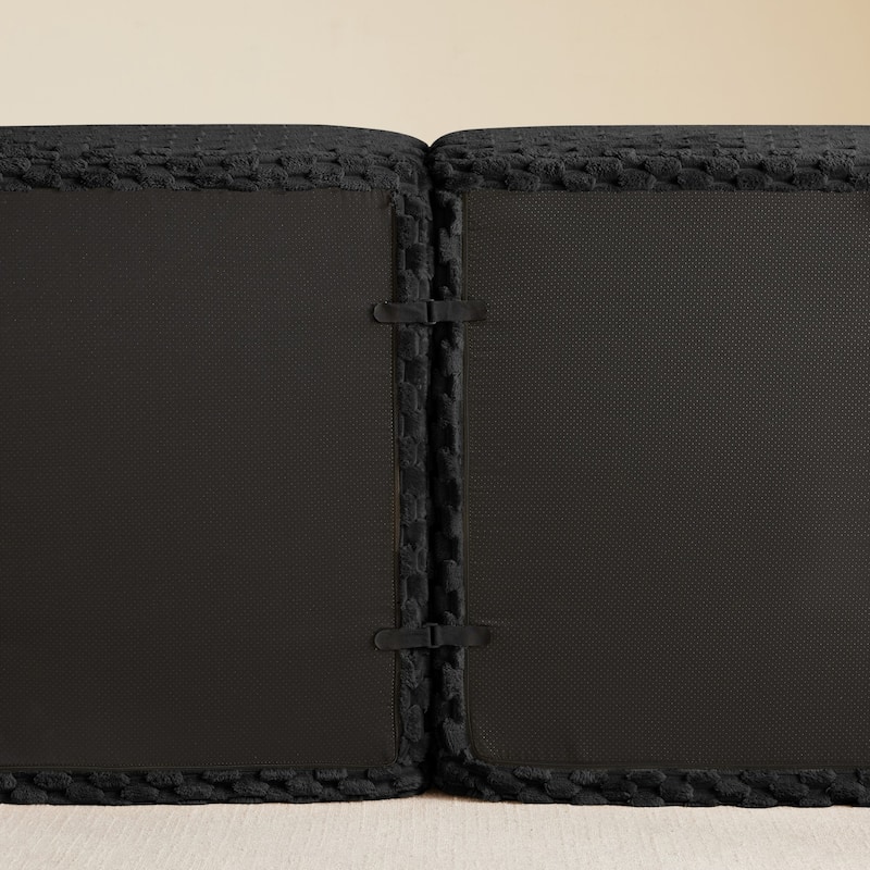 114" Flannelette Modern U-Shaped Modular Boneless Sectional Sofa with Ottoman