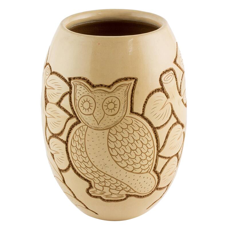 Novica Handmade Wisdom And Intuition In Beige Ceramic Decorative Vase
