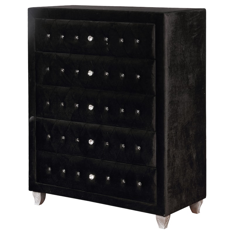 Deanna Modern Classic Upholstered Tufted 5-drawer Bedroom Chest