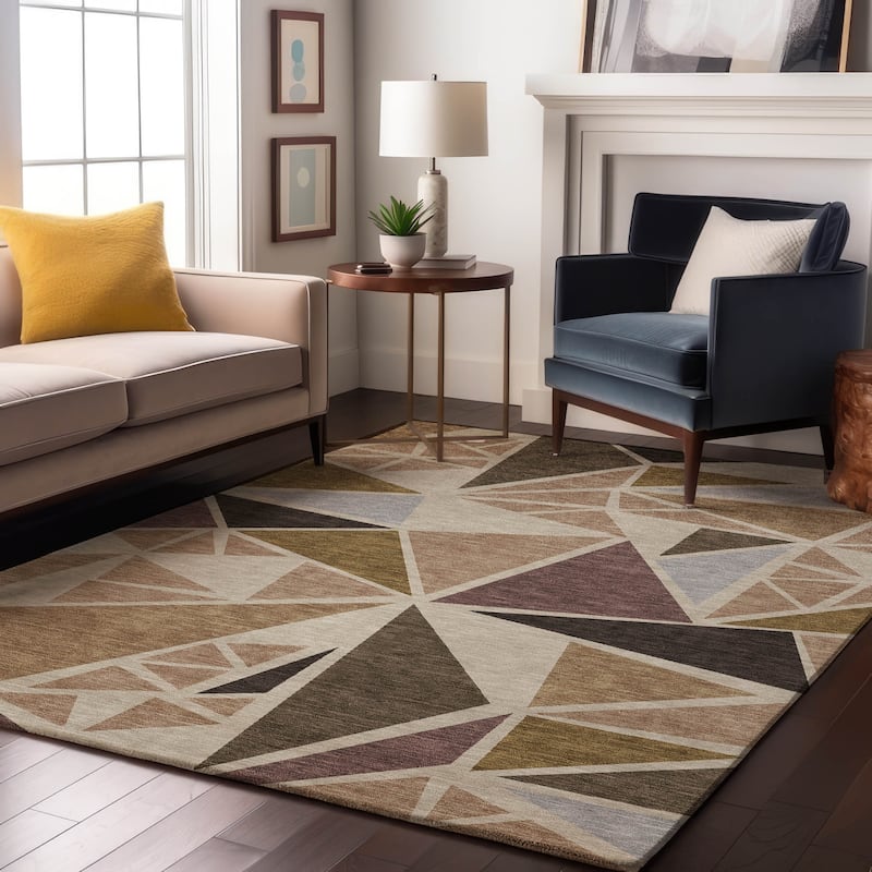 Premium Washable Super Soft Contemporary Mosaic Mayfield Rug - Beige - 8' x 10'