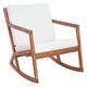 preview thumbnail 55 of 89, SAFAVIEH Outdoor Patio Furniture Vernon Rocking Chair w/ Cushion - 25.6" W x 37.7" D x 30.7" H Natural/Beige
