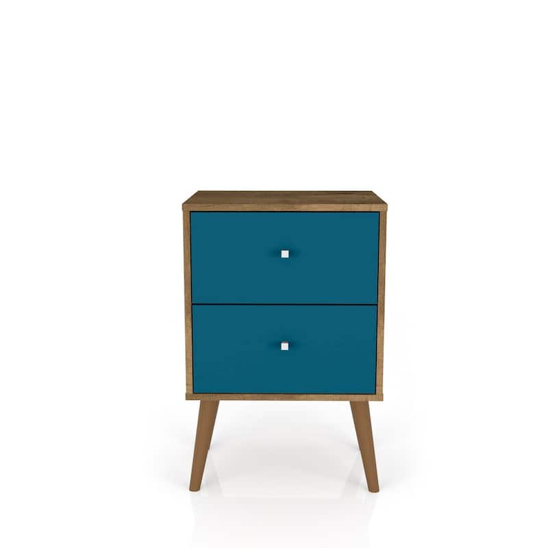 Liberty Mid Century Modern Black Nightstand 2.0 with 2 Extension Drawers