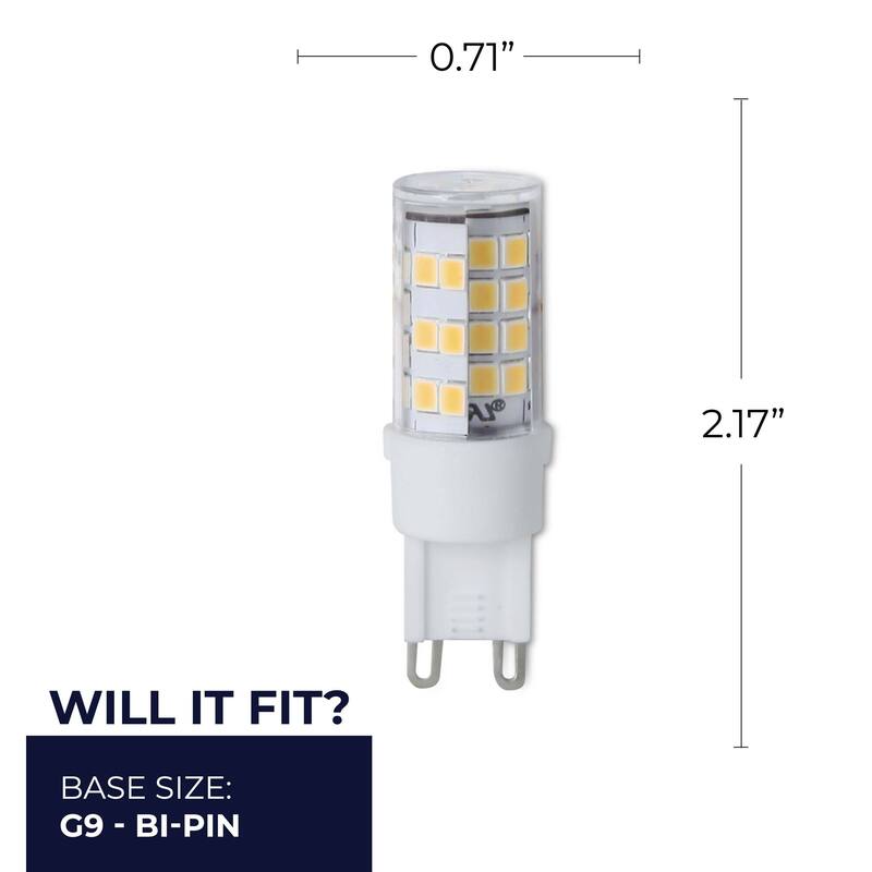 Bulbrite Pack of (2) Clear Mini Bi-Pin (G9) LED Bulb