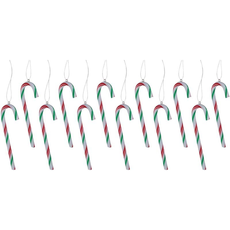 12ct Multi Twist Candy Cane Christmas Ornaments 4"