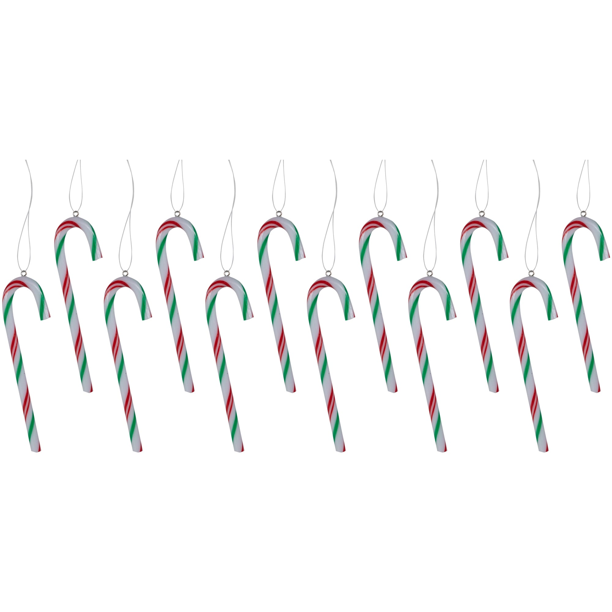 12ct Multi Twist Candy Cane Christmas Ornaments 4"