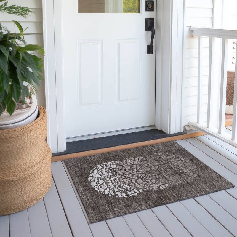 Machine Washable Indoor/ Outdoor Chantille Modern Mosaic Rug