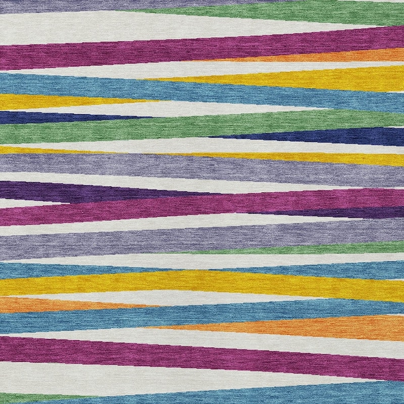 HomeRoots Striped Transitional Rectangle Outdoor Rug