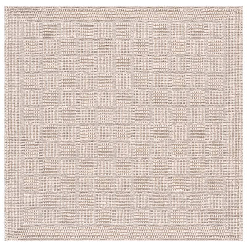 SAFAVIEH Handmade Natura Vizma Raised Textured Wool Blend Rug - 6' Square - Ivory