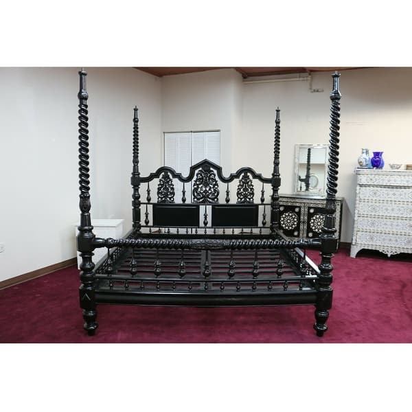 Mace Indian Colonial Posters Bed Hand Carved Full Size - Bed Bath ...