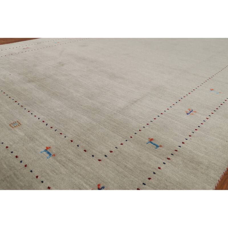 Little Animals Design Gabbeh Area Rug Hand-Knotted Wool Carpet - 6'7"x 9'10"