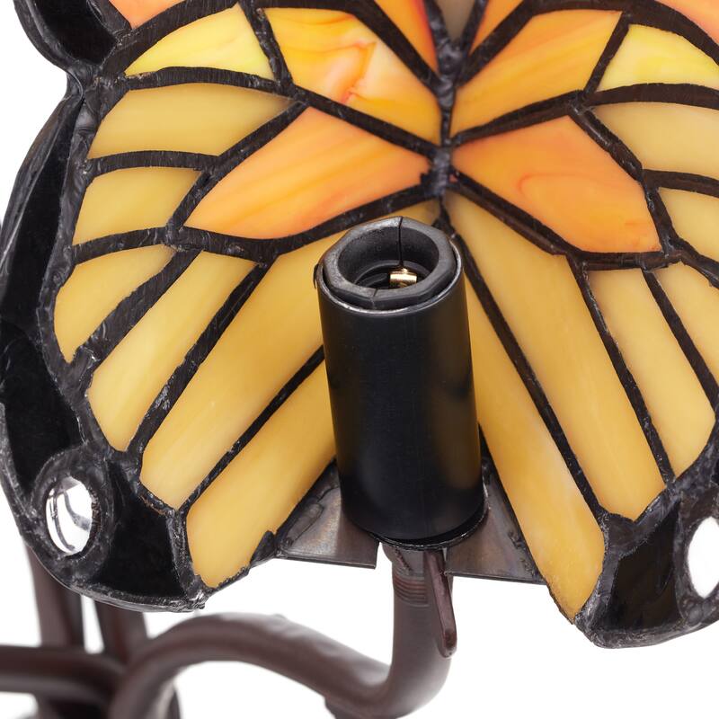River of Goods Lydia 20.5-Inch Stained Glass Butterfly Table Lamp - 12" x 6.5" x 20.5"