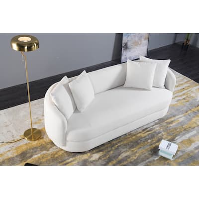 Haas Japandi Style Luxury Modern Boucle Fabric Curved Sofa