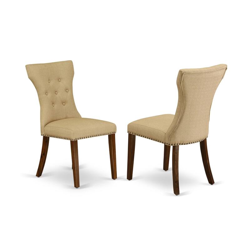 East West Furniture 11 Piece Dining Table Set- a Dining Table and 10 Linen Fabric Chairs(Finish Options)