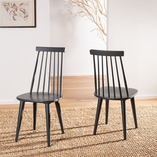 SAFAVIEH Burris Spindle Back Side Chair Dark Grey (Set of 2) - 17.3" x 20.7" x 36"