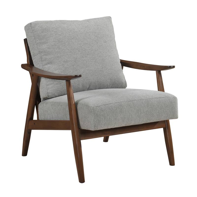 Oliver 31" Textured Accent Chair - Solid Wood Frame, Reversible Back - Gray