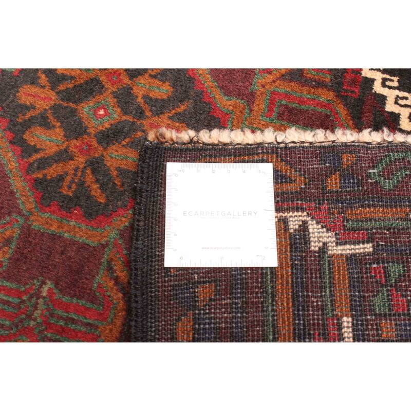 ECARPETGALLERY Hand-knotted Teimani Burgundy Wool Rug - 2'11 x 4'6