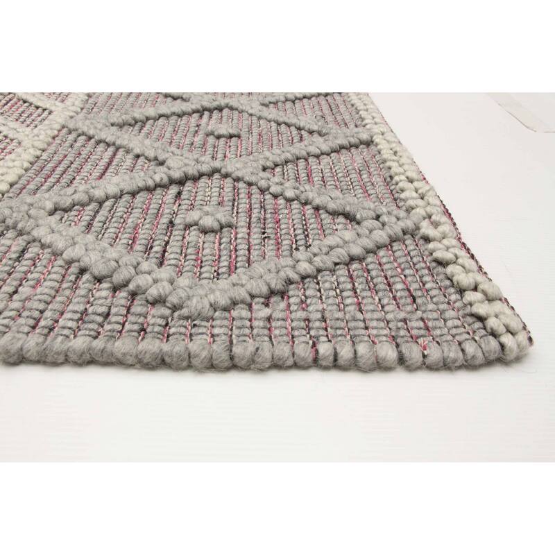 ECARPETGALLERY Braid weave Sienna Grey Wool Rug - 5'1 x 7'8