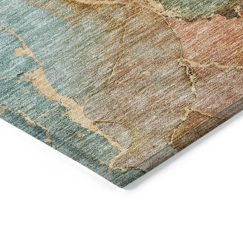 HomeRoots Abstract Transitional Rectangle Outdoor Rug