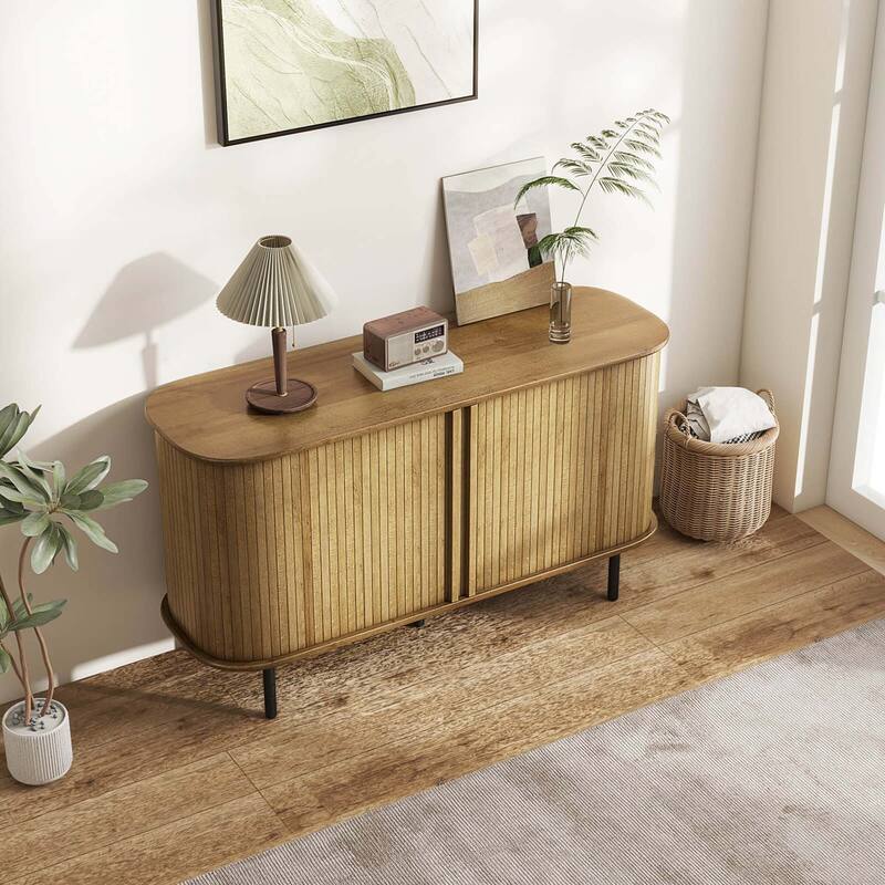Costway 47" Sideboard Buffet Cabinet with Sliding Tambour Doors - See Details