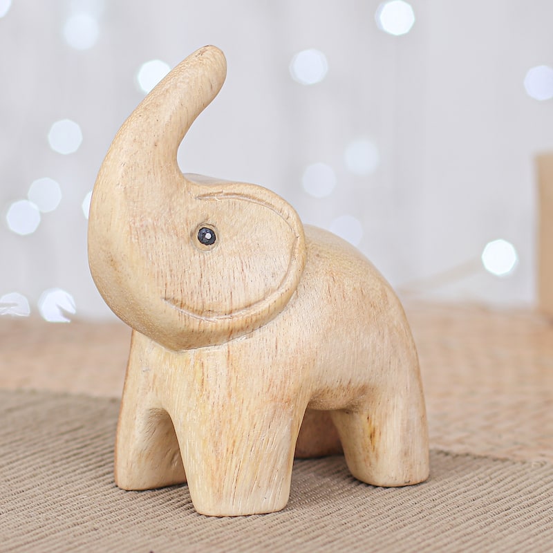 Novica Handmade Plump Joy Wood Figurine