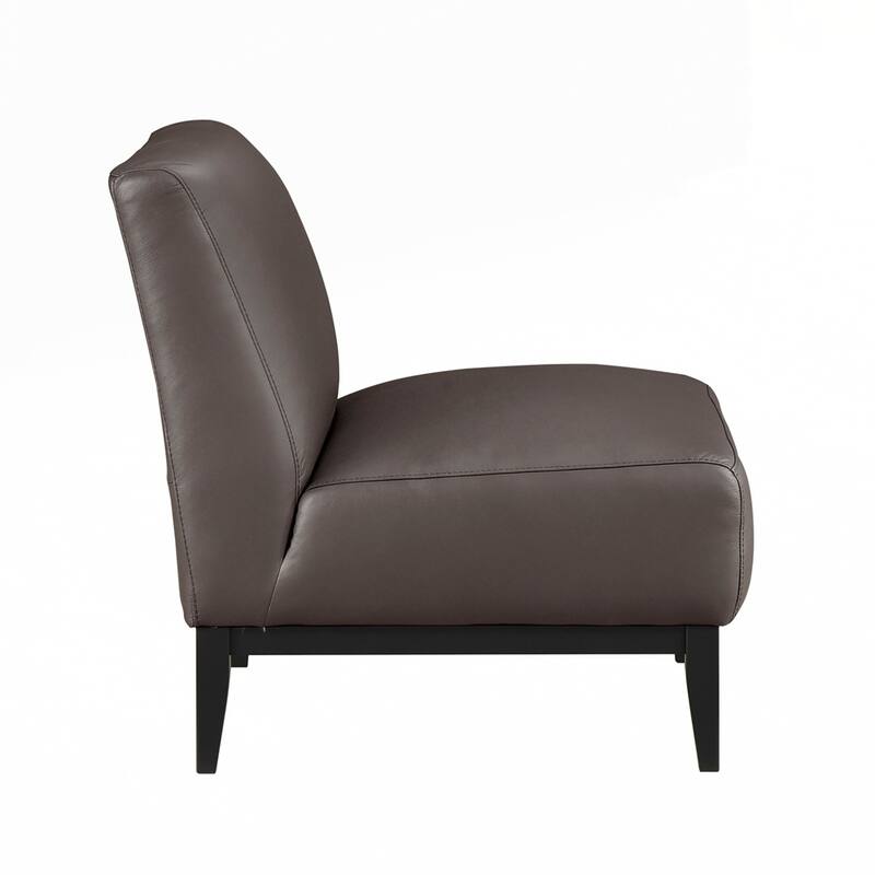 Upholstered Accent Chair Cushion Seat Back with Solid Wood Leg