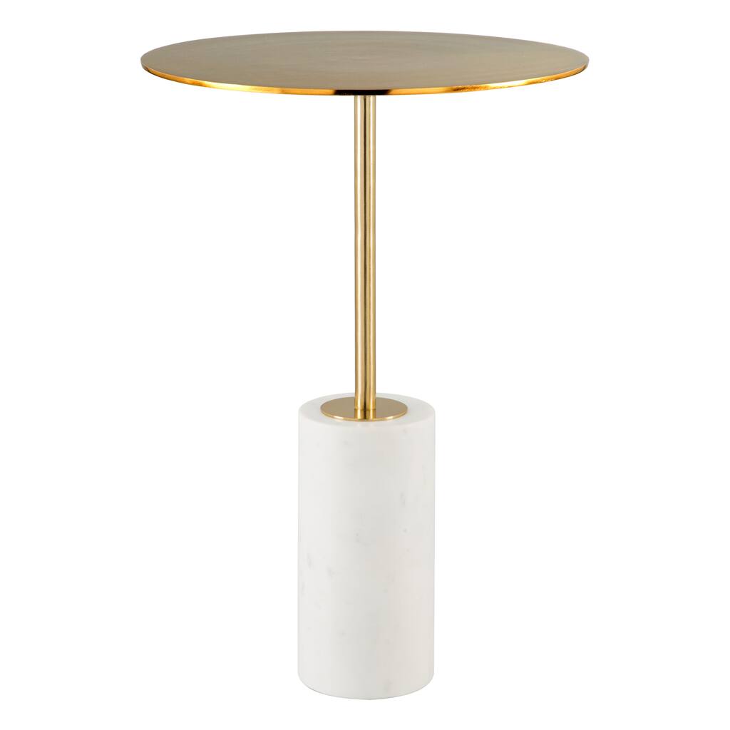 Asa Marble Side Table White & Gold