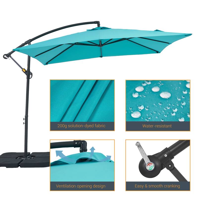 BONOSUKI 8.2Ft Outdoor Offset Umbrella w/Steel Frame,Angle Adjustment
