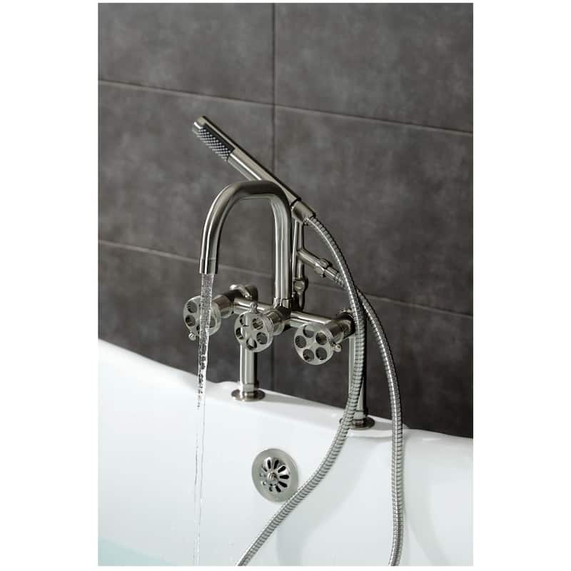 Kingston Brass AE840.RKX Webb Deck Mounted Tub Filler with Built-In