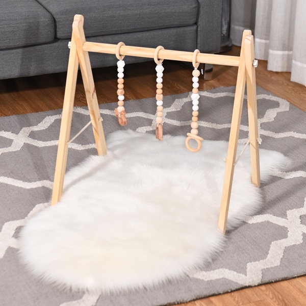 foldable wooden baby gym