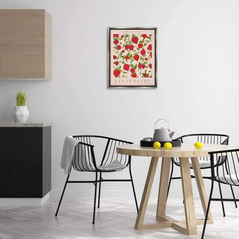 Stupell Strawberry Gallery Print Framed Floater Canvas Wall Art Design By Kamdon Kreations