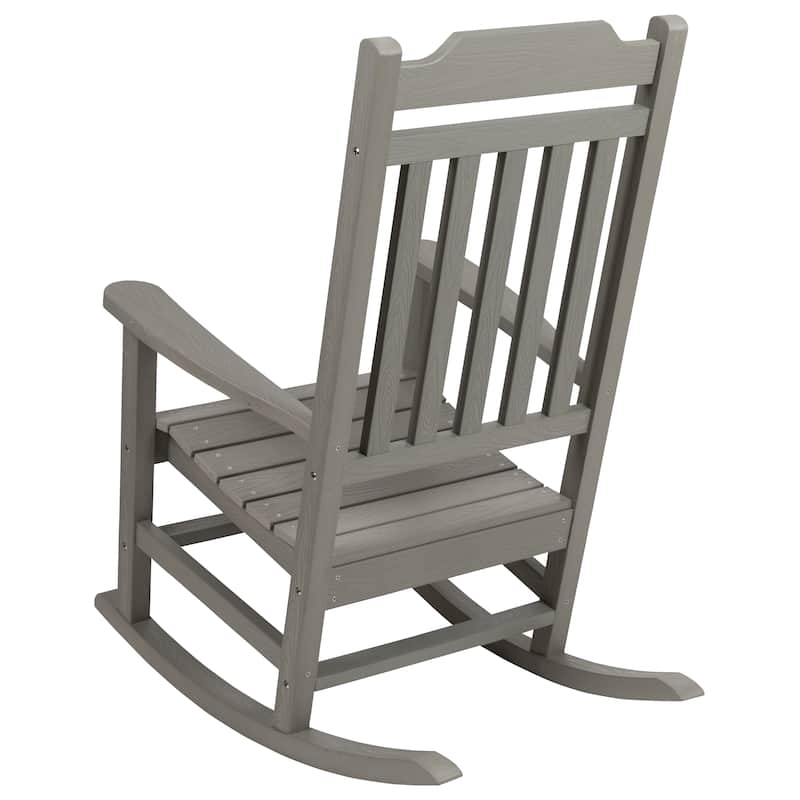 All-Weather Rocking Chair in Faux Wood - Patio and Backyard Furniture