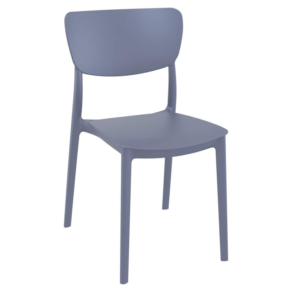 33" Gray Solid Stackable Patio Dining Chair