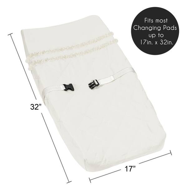 Sweet Jojo Designs Ivory Boho Diamond Boy Girl Changing Pad Cover Modern Bohemian Gender Neutral Shabby Chic Cotton Fringe Tuft