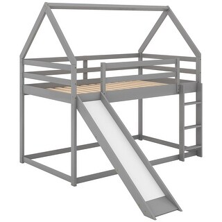 Twin Size Bunk House Bed with Slide and Ladder - Bed Bath & Beyond ...