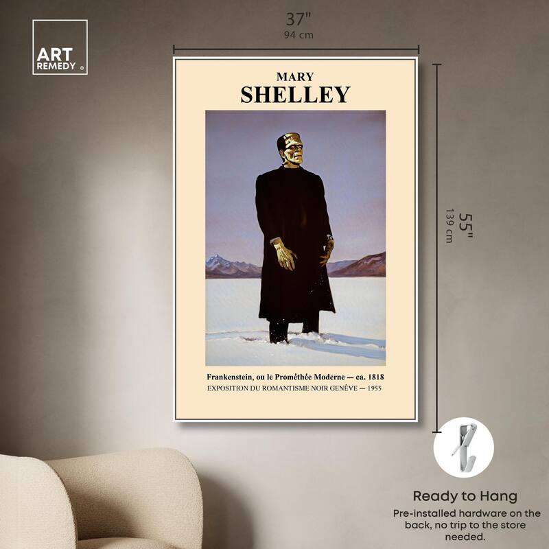 Mary Shelley's Monster Canvas by Art Remedy