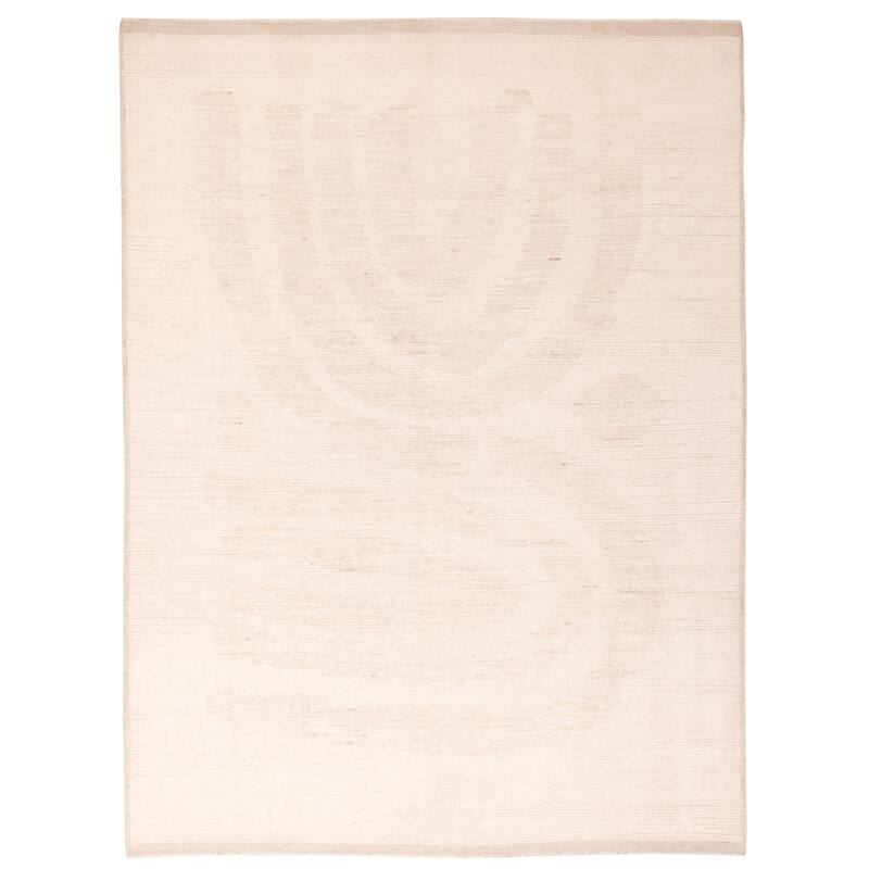 ECARPETGALLERY Hand-knotted Pak Finest Marrakesh Ivory Wool Rug - 9'1 x 11'9