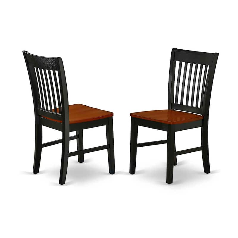 HomeStock 5-Piece Rectangle Black and Cherry Finish Solid Wood Top Dining table with 4 Chairs with Lattice Back
