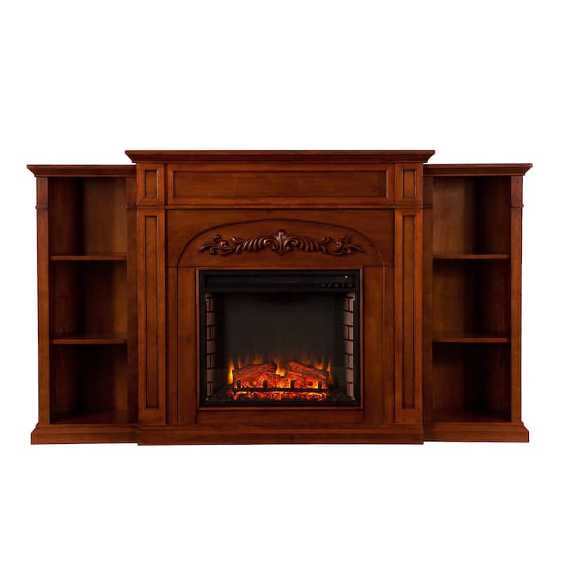 SEI Furniture Gogisgi 72-inch Electric Fireplace with Shelves