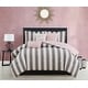 preview thumbnail 84 of 99, Juicy Reversible Cabana Stripe Bedding Set Grey/White - Queen
