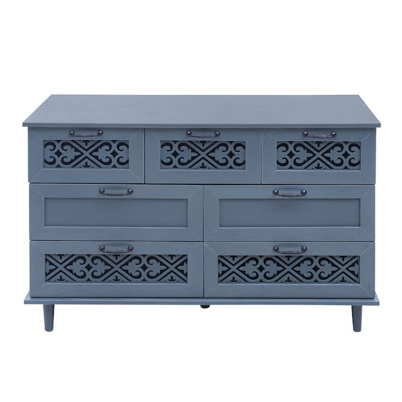 7 Drawer Cabinet,With Black Metal Handle