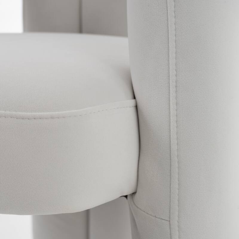 Modrest Ellen Glam White Velvet Dining Chair